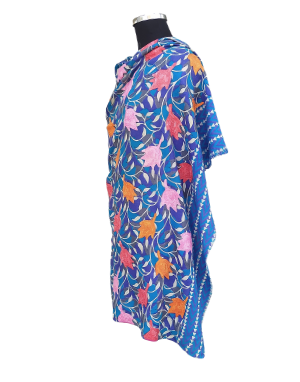 Women shawls embroidery design blue